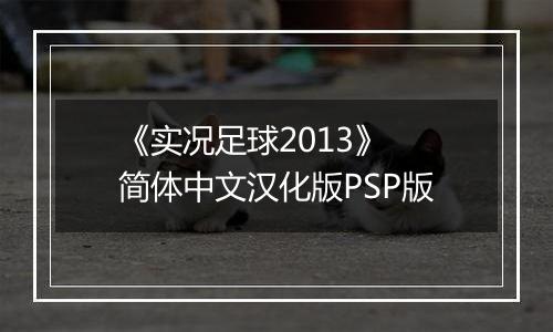 《实况足球2013》 简体中文汉化版PSP版
