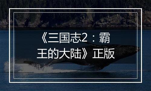 《三国志2：霸王的大陆》正版