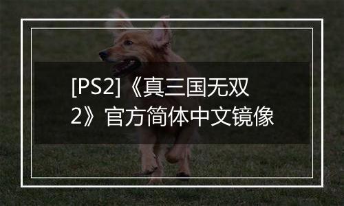 [PS2]《真三国无双2》官方简体中文镜像