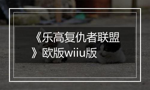 《乐高复仇者联盟》欧版wiiu版