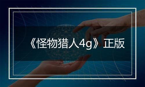 《怪物猎人4g》正版