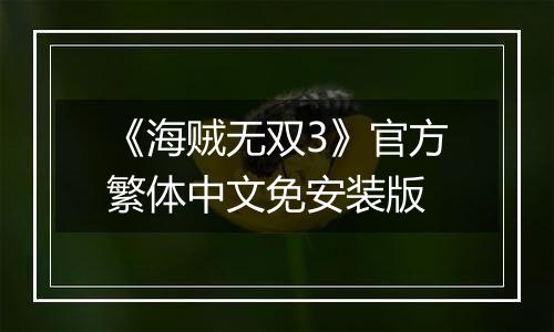 《海贼无双3》官方繁体中文免安装版