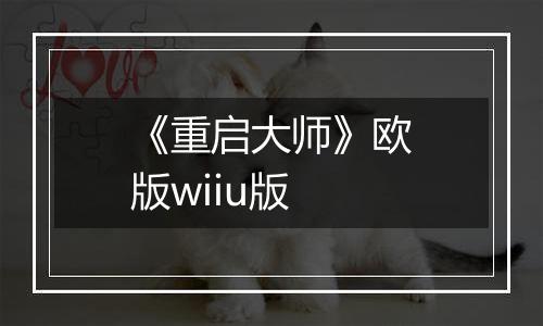 《重启大师》欧版wiiu版