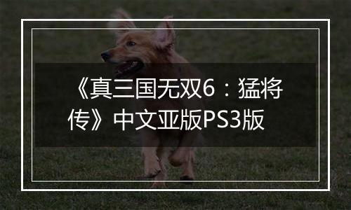 《真三国无双6:猛将传》中文亚版PS3版