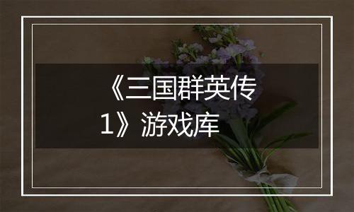 《三国群英传1》游戏库