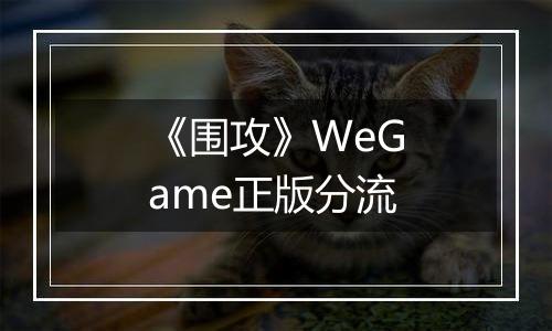 《围攻》WeGame正版分流
