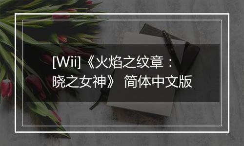 [Wii]《火焰之纹章：晓之女神》 简体中文版