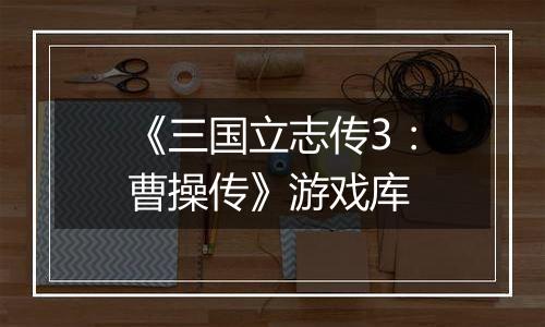 《三国立志传3:曹操传》游戏库