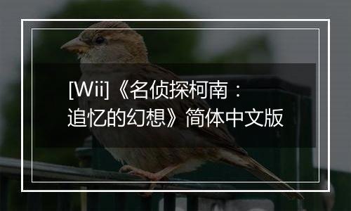 [Wii]《名侦探柯南：追忆的幻想》简体中文版
