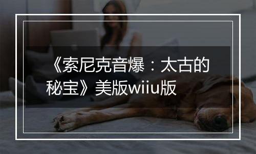 《索尼克音爆：太古的秘宝》美版wiiu版