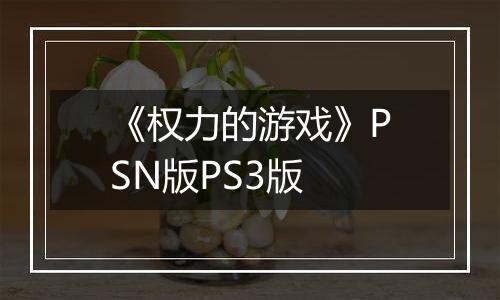 《权力的游戏》PSN版PS3版