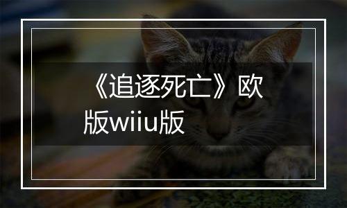 《追逐死亡》欧版wiiu版