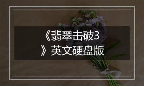 《翡翠击破3》英文硬盘版