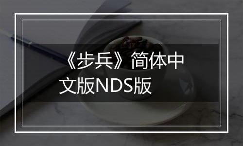《步兵》简体中文版NDS版