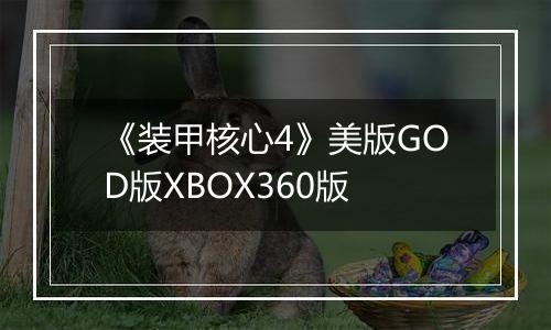《装甲核心4》美版GOD版XBOX360版