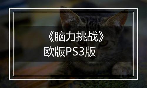 《脑力挑战》欧版PS3版