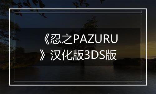 《忍之PAZURU》汉化版3DS版