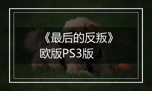 《最后的反叛》欧版PS3版