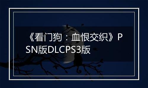 《看门狗：血恨交织》PSN版DLCPS3版