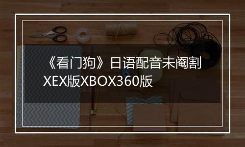 《看门狗》日语配音未阉割XEX版XBOX360版