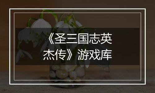 《圣三国志英杰传》游戏库