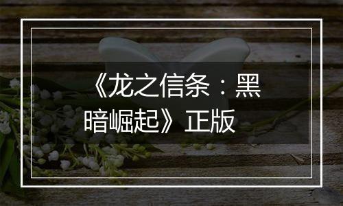 《龙之信条:黑暗崛起》正版