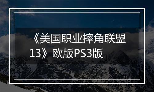 《美国职业摔角联盟13》欧版PS3版