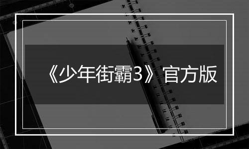 《少年街霸3》官方版