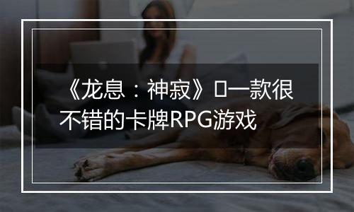 《龙息：神寂》​一款很不错的卡牌RPG游戏