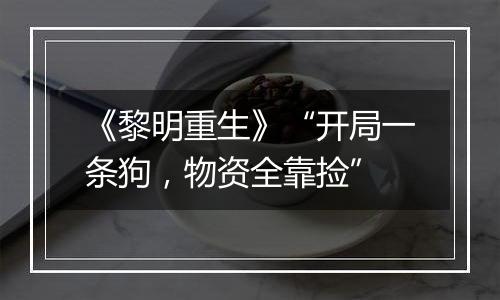 《黎明重生》“开局一条狗，物资全靠捡”