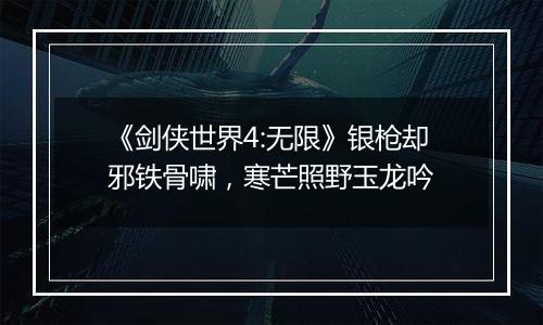 《剑侠世界4:无限》银枪却邪铁骨啸，寒芒照野玉龙吟