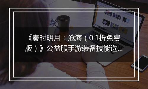 《秦时明月：沧海（0.1折免费版）》公益服手游装备技能选择