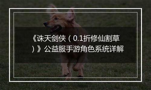 《诛天剑侠（0.1折修仙割草）》公益服手游角色系统详解