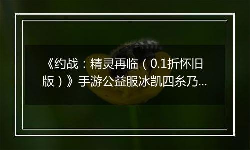 《约战：精灵再临（0.1折怀旧版）》手游公益服冰凯四糸乃-质点篇