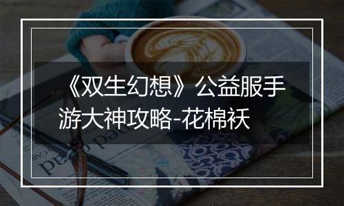 《双生幻想》公益服手游大神攻略-花棉袄