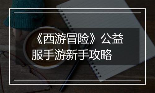 《西游冒险》公益服手游新手攻略