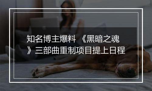 知名博主爆料 《黑暗之魂》三部曲重制项目提上日程