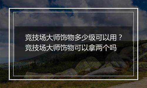 竞技场大师饰物多少级可以用？竞技场大师饰物可以拿两个吗