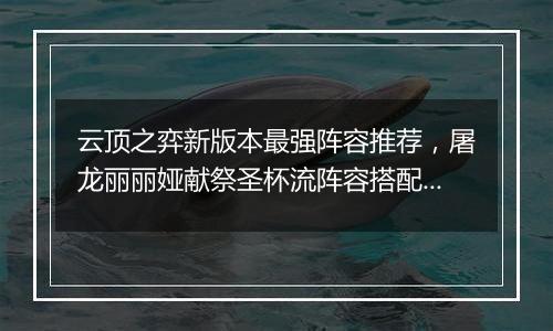 云顶之弈新版本最强阵容推荐，屠龙丽丽娅献祭圣杯流阵容搭配教学