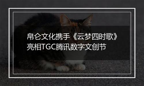 帛仑文化携手《云梦四时歌》亮相TGC腾讯数字文创节