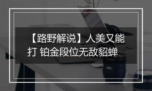 【路野解说】人美又能打 铂金段位无敌貂蝉