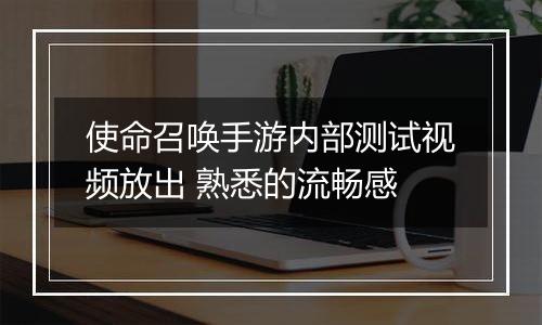 使命召唤手游内部测试视频放出 熟悉的流畅感