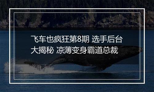 飞车也疯狂第8期 选手后台大揭秘 凉薄变身霸道总裁
