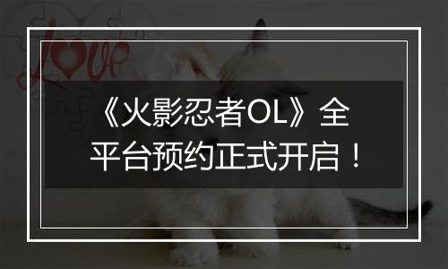 《火影忍者OL》全平台预约正式开启！