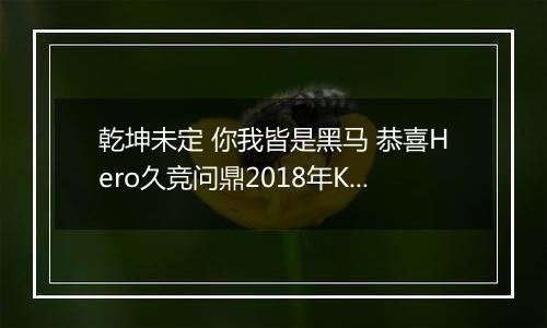 乾坤未定 你我皆是黑马 恭喜Hero久竞问鼎2018年KPL春季赛总冠军