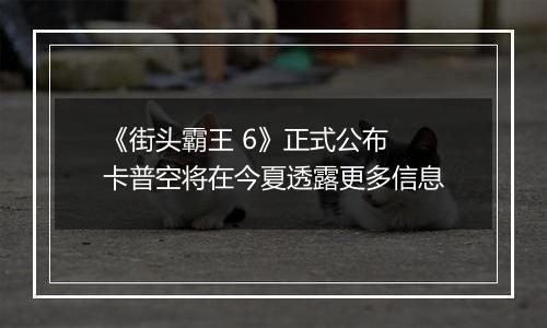 《街头霸王 6》正式公布 卡普空将在今夏透露更多信息