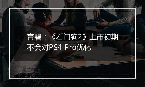 育碧：《看门狗2》上市初期不会对PS4 Pro优化