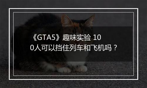 《GTA5》趣味实验 100人可以挡住列车和飞机吗？