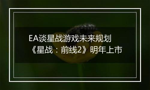 EA谈星战游戏未来规划 《星战：前线2》明年上市