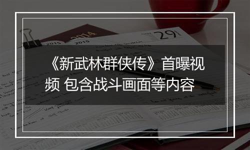 《新武林群侠传》首曝视频 包含战斗画面等内容
